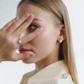 Inel argint cu perla naturala alba DiAmanti SK25366R_W-G Inel argint cu perla naturala alba DiAmanti SK25366R_W-G